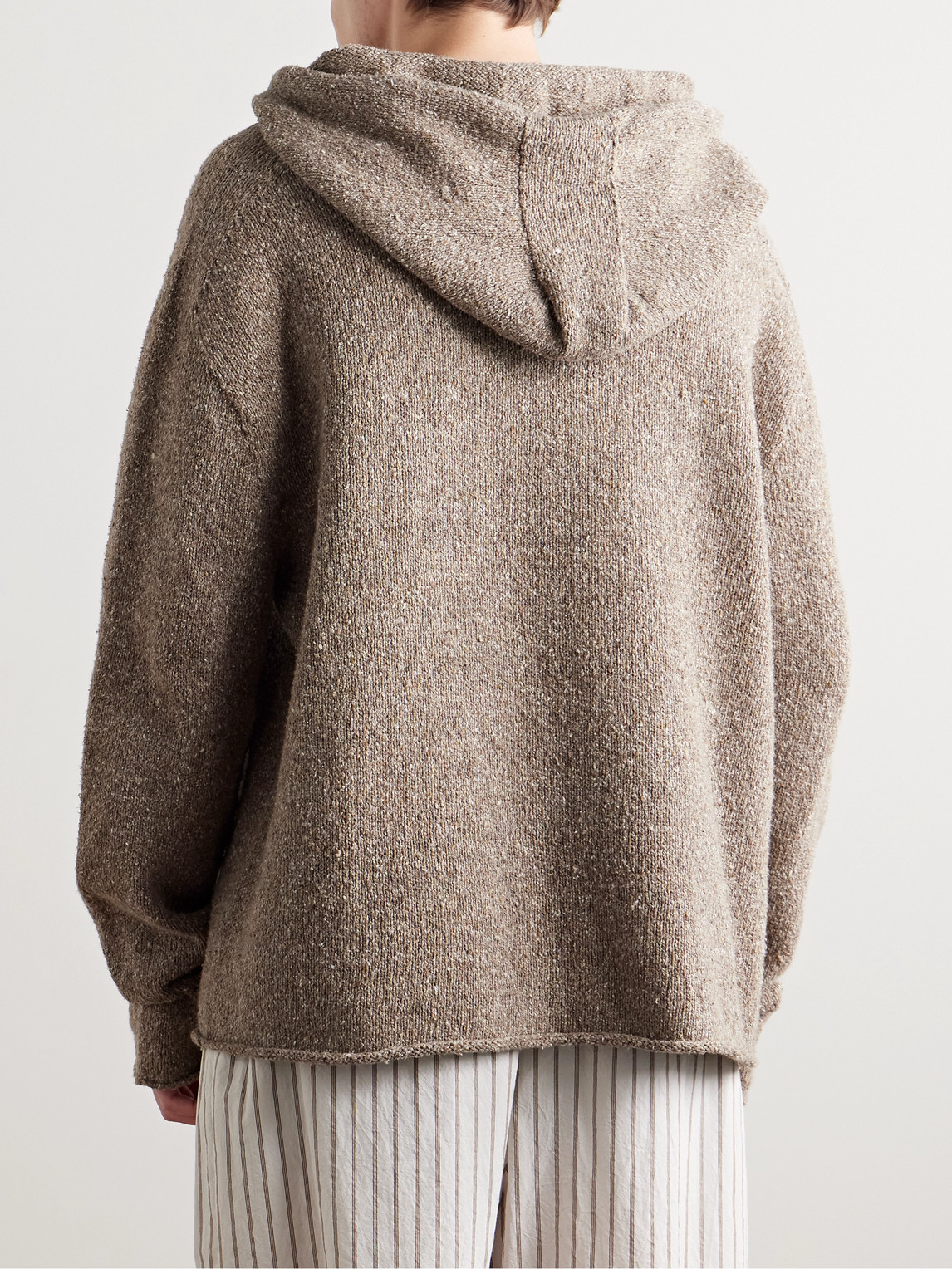 The Row Yuto Knitted Hoodie In Brown