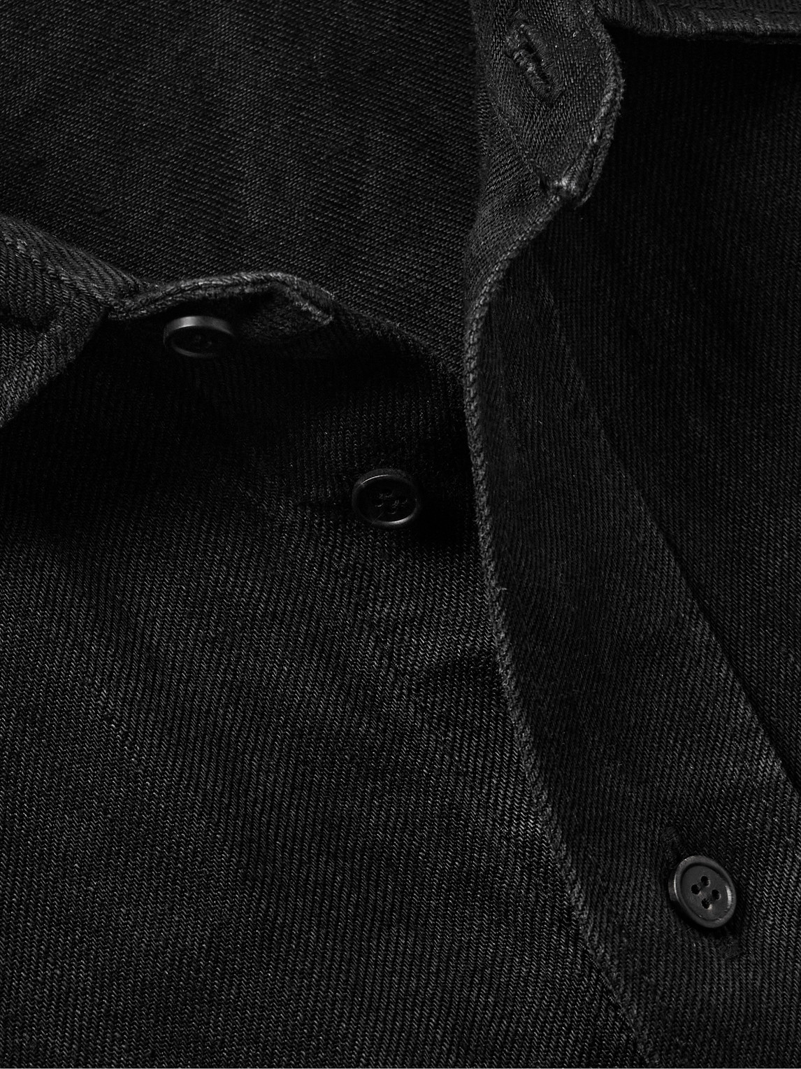 The Row Penn Oversized Linen-twill Overshirt In Black