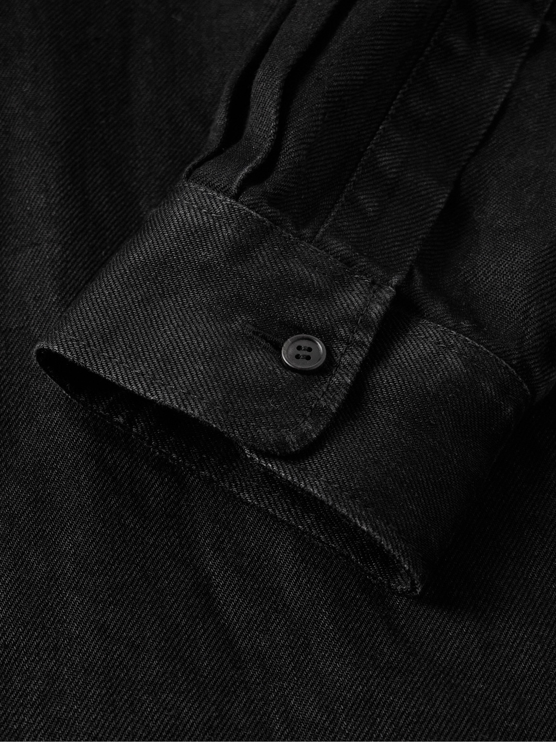 The Row Penn Oversized Linen-twill Overshirt In Black