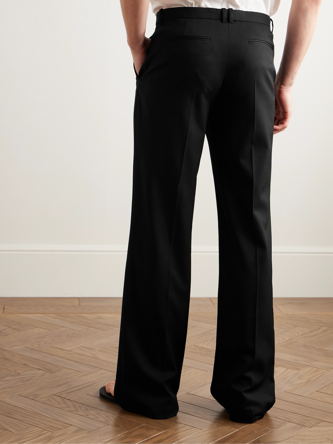 The Row Alistaire Straight-leg Wool-blend Twill Trousers In Black