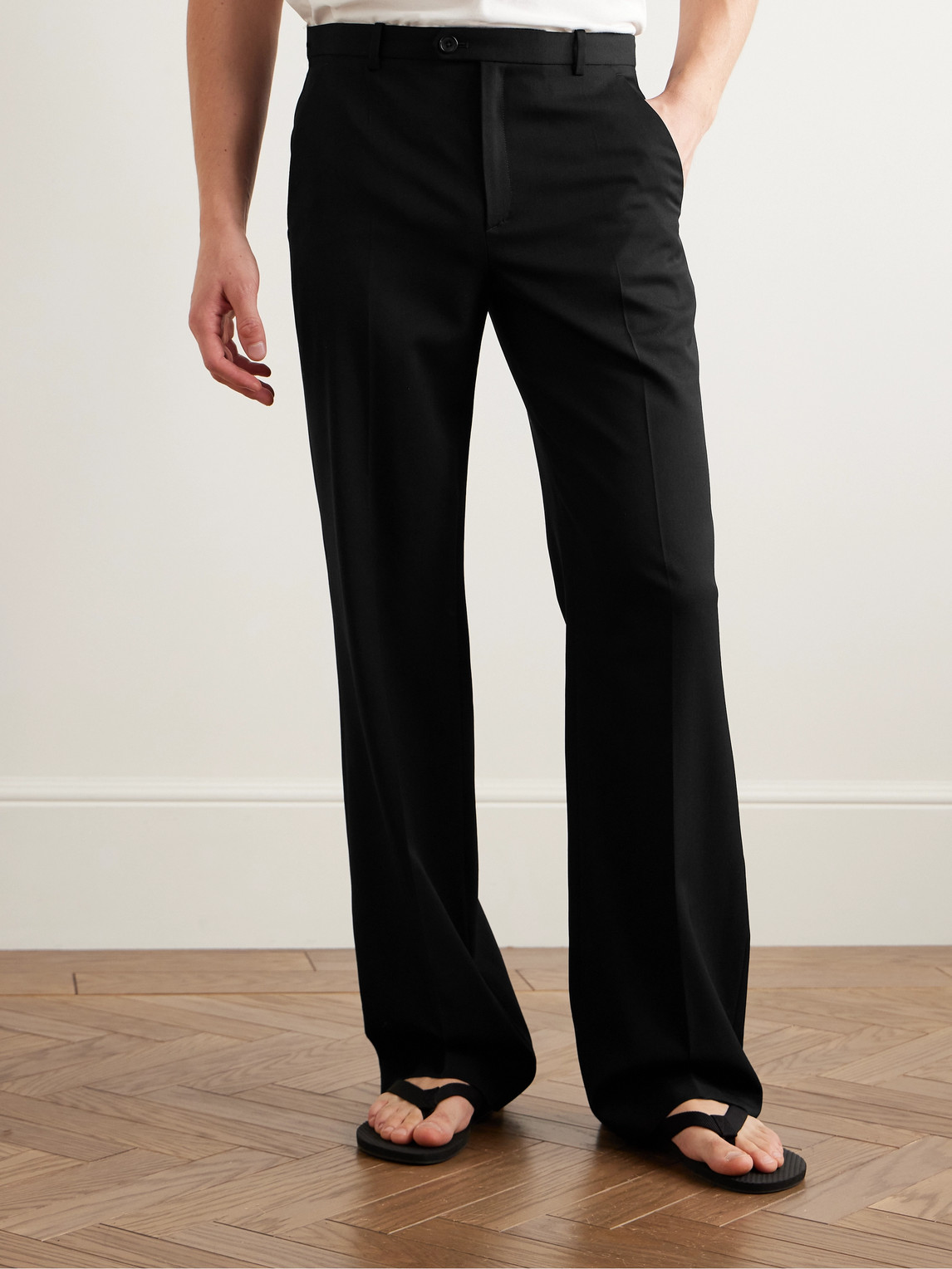 The Row Alistaire Straight-leg Wool-blend Twill Trousers In Black
