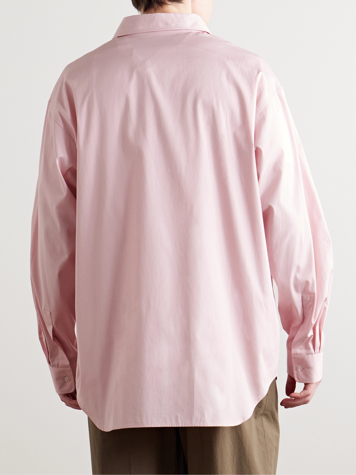The Row Penn Oversized Cotton-poplin Shirt In Pink