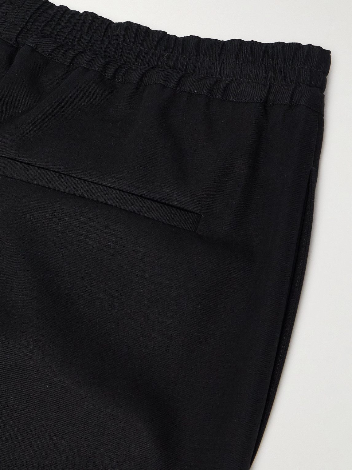 The Row Jonah Wide-leg Stretch Cotton And Cashmere-blend Trousers In Black