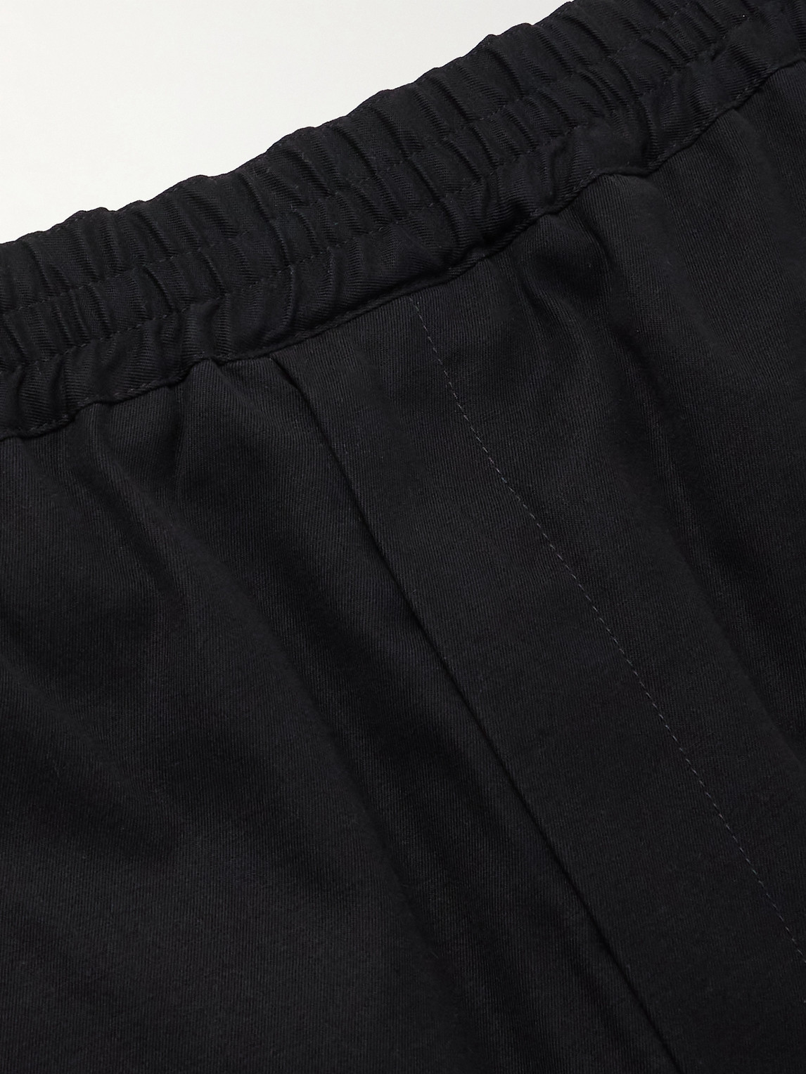 The Row Jonah Wide-leg Stretch Cotton And Cashmere-blend Trousers In Black