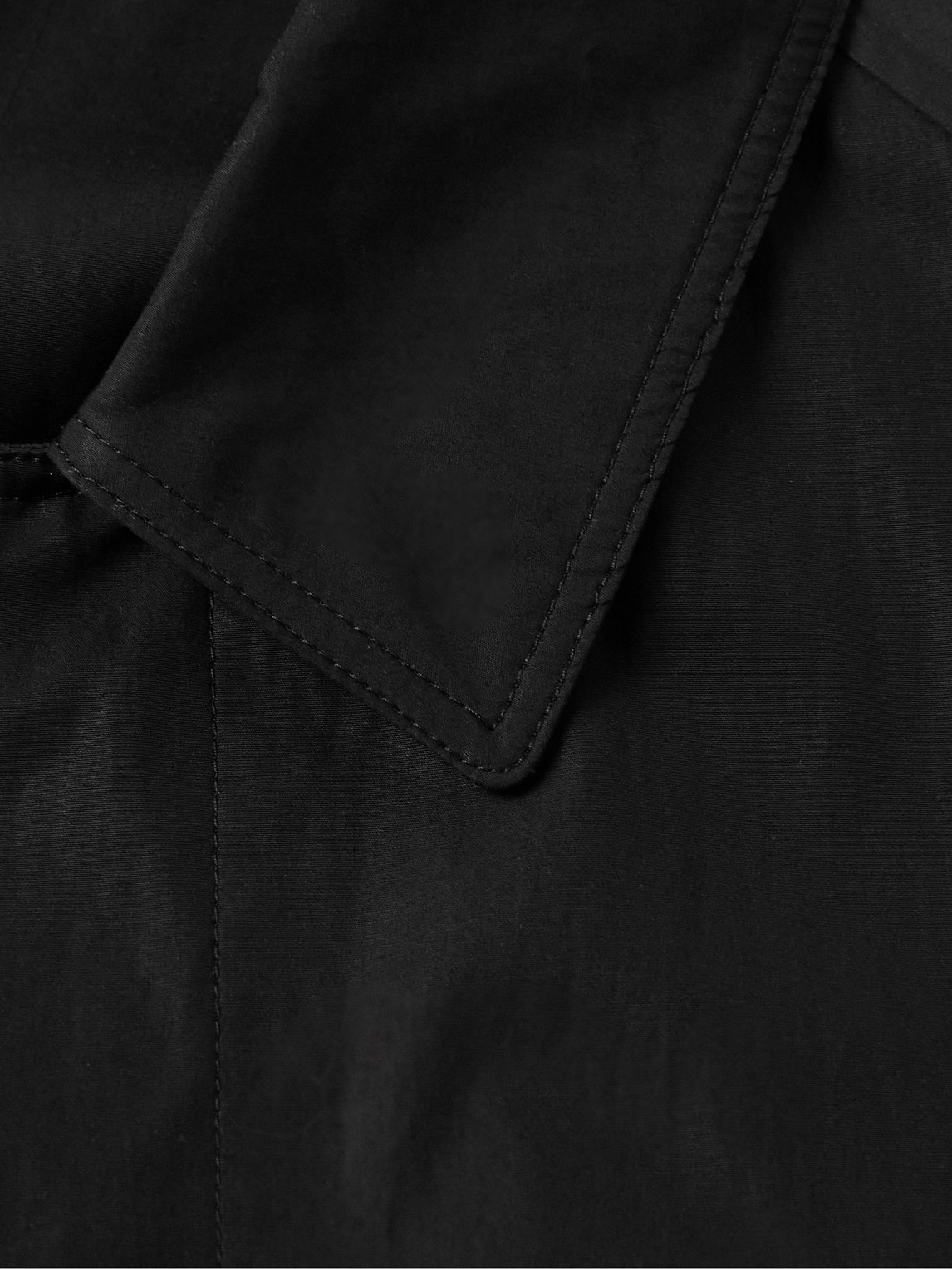 The Row Eugene Belted Cotton-poplin Coat In Black