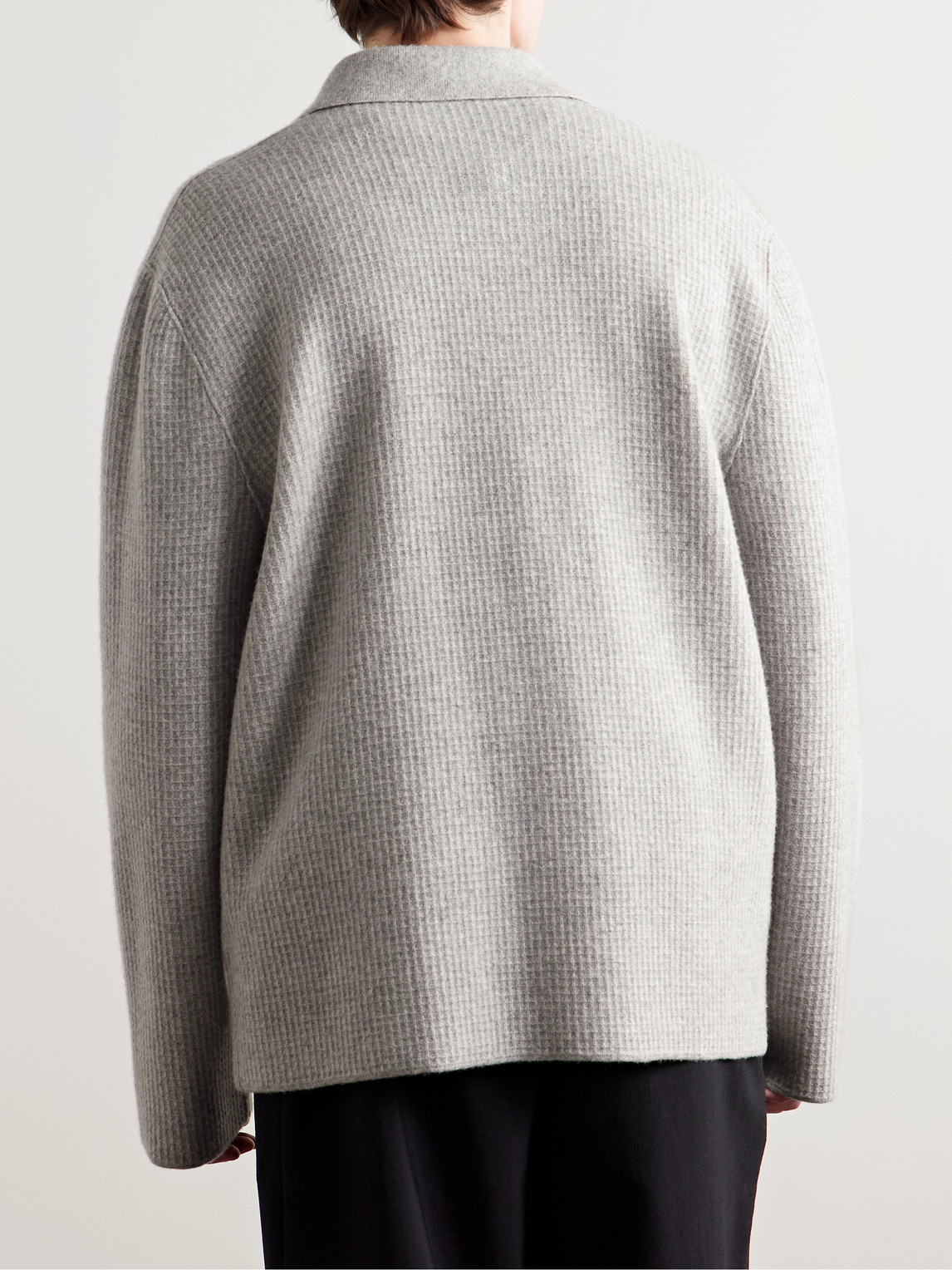 THE ROW BARKLEY WAFFLE-KNIT WOOL AND CASHMERE-BLEND OVERSHIRT