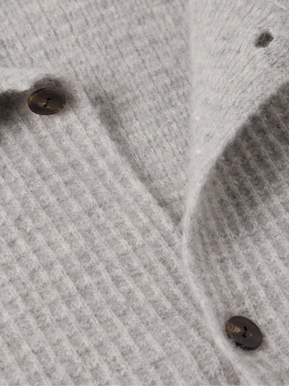THE ROW BARKLEY WAFFLE-KNIT WOOL AND CASHMERE-BLEND OVERSHIRT