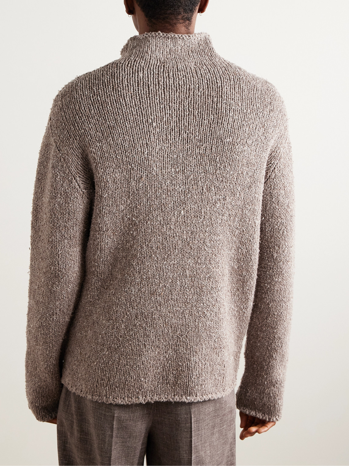 The Row Ryoko Cotton Rollneck Sweater In Brown