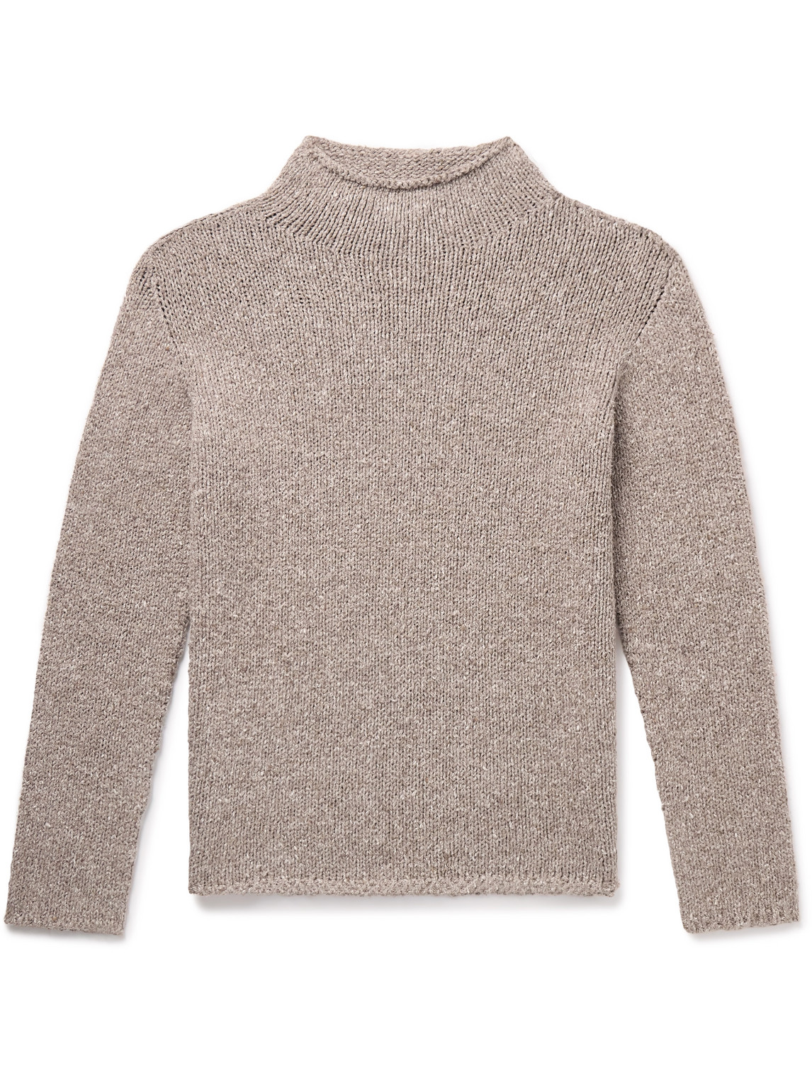 The Row Ryoko Cotton Rollneck Sweater In Brown