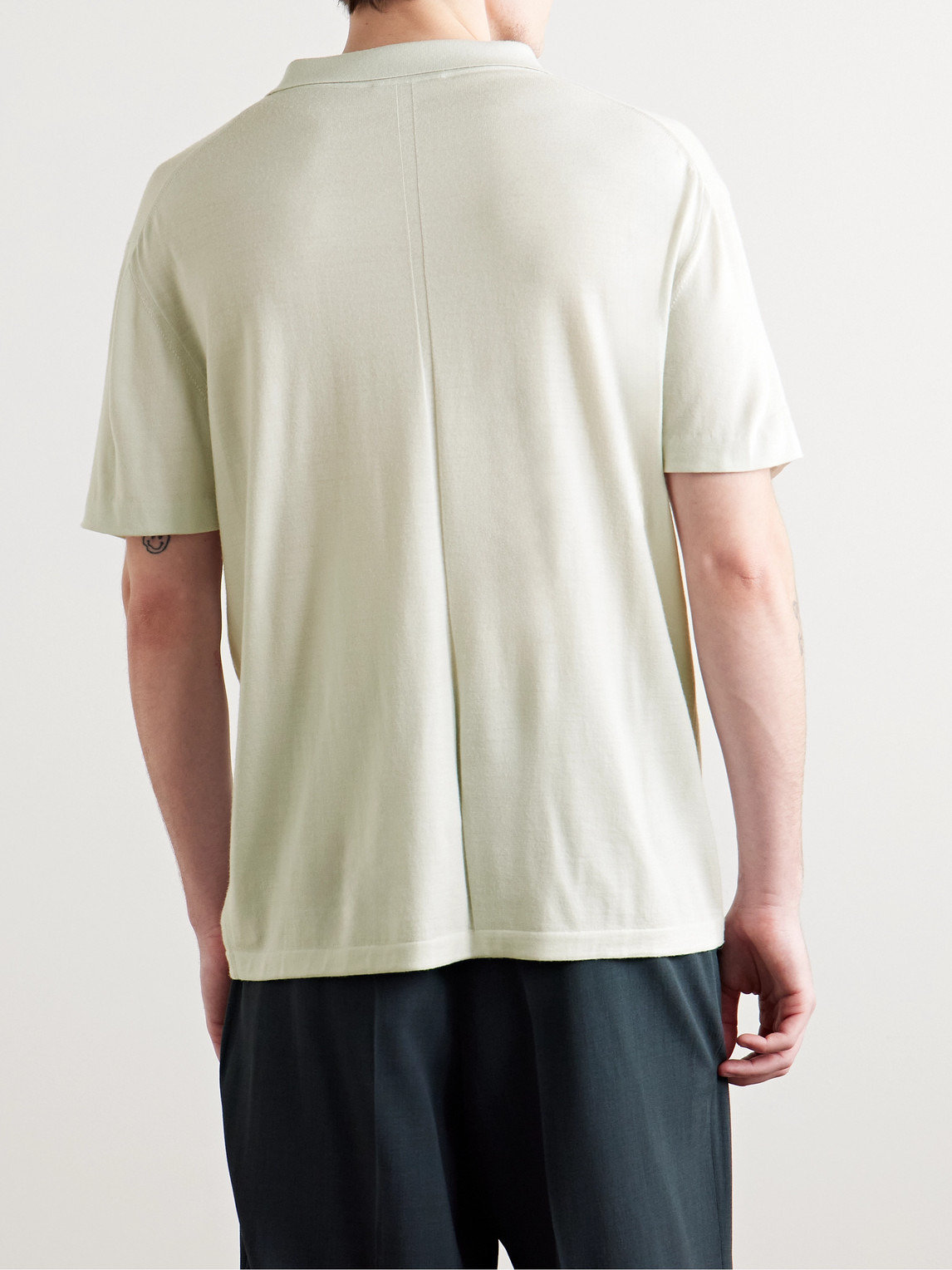 The Row Mauro Knitted Virgin Wool Top In Neutrals