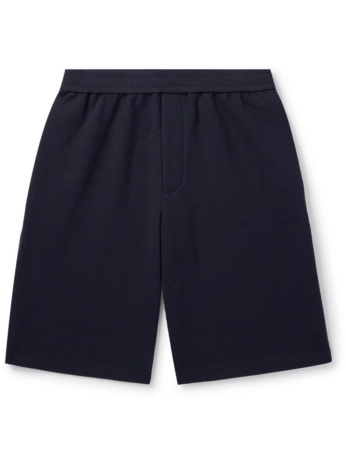 The Row Eston Wide-leg Cotton-jersey Shorts In Blue