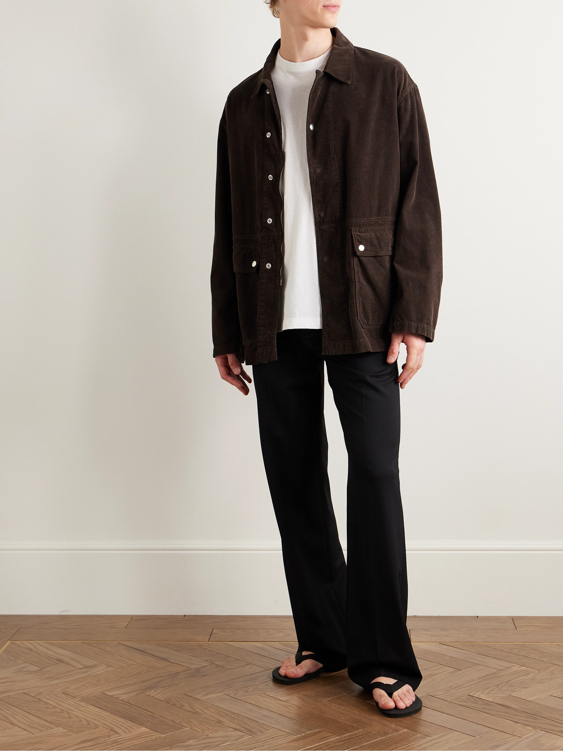 The Row Frank Cotton-corduroy Jacket In Brown