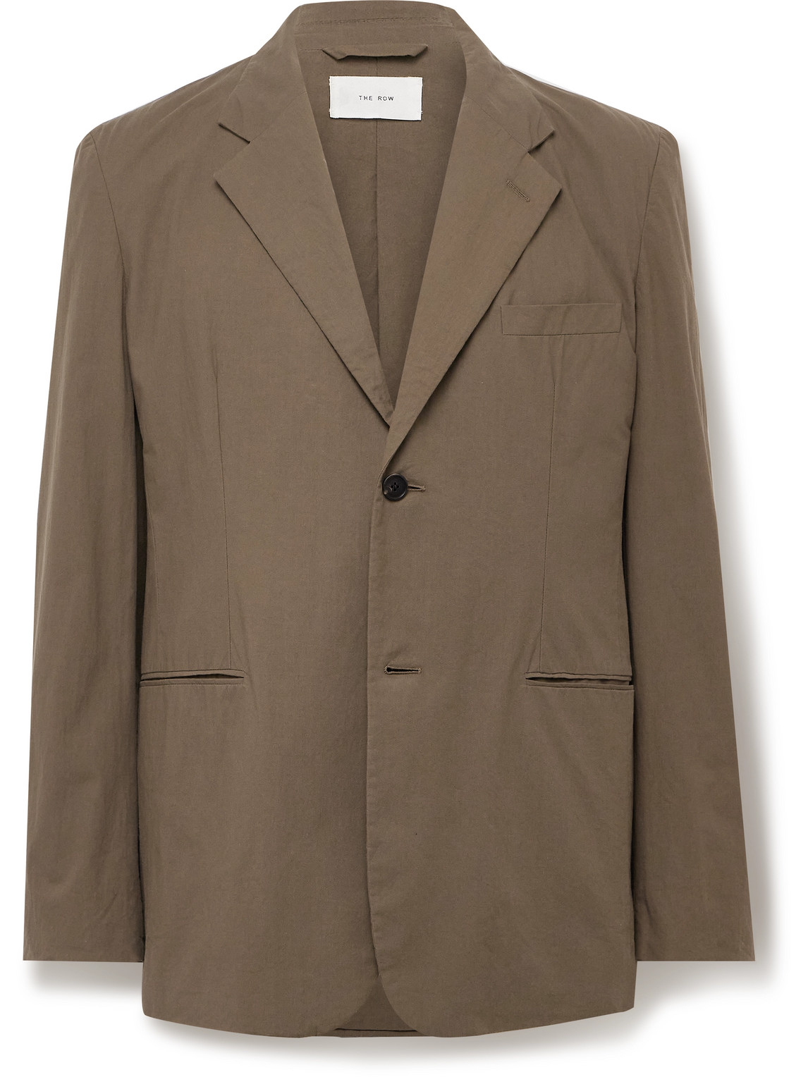 The Row Ritchie Slim-fit Unstructured Cotton Suit Jacket In Brown