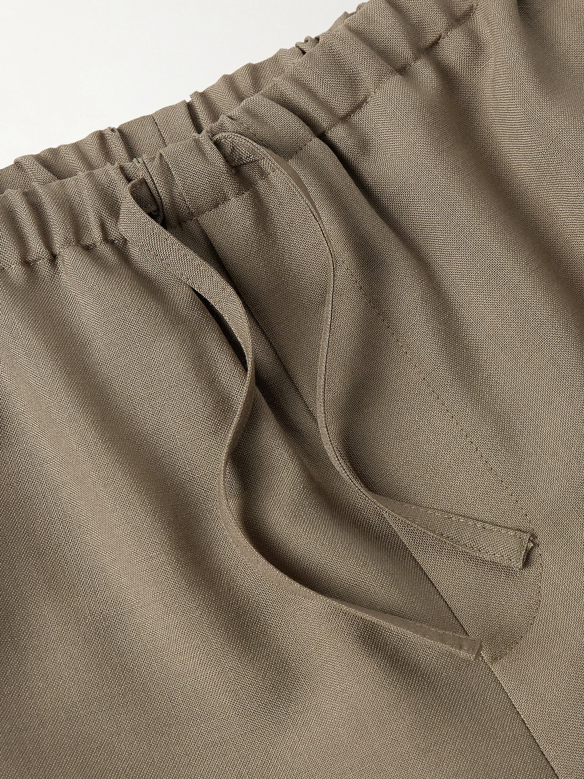 The Row Donatello Straight-leg Wool And Mohair-blend Drawstring Trousers In Neutrals