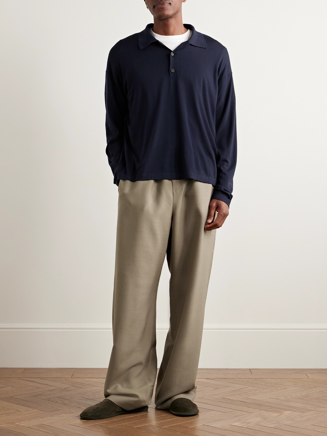 The Row Donatello Straight-leg Wool And Mohair-blend Drawstring Trousers In Neutrals