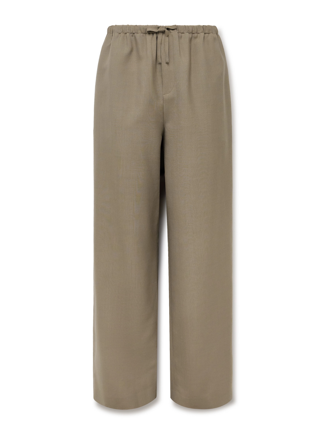 The Row Donatello Straight-leg Wool And Mohair-blend Drawstring Trousers In Neutrals