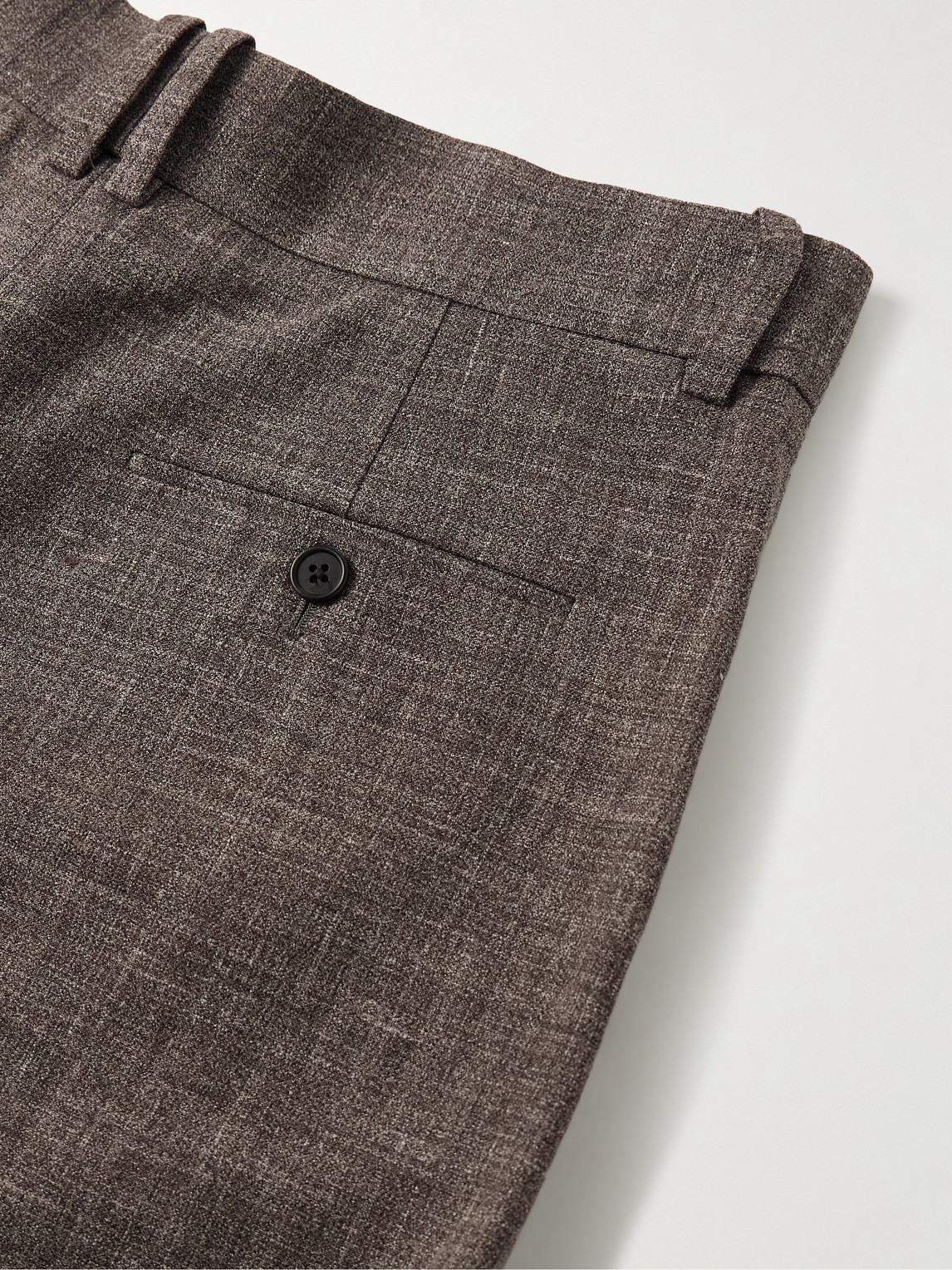 The Row Silas Tapered Pleated Silk, Linen And Virgin Wool-blend Trousers In Brown