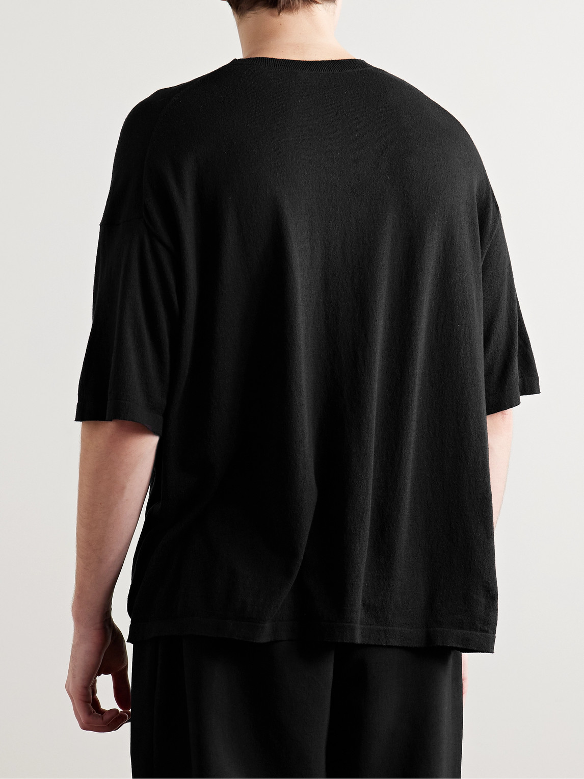 The Row Stockton Silk-bourette T-shirt In Black