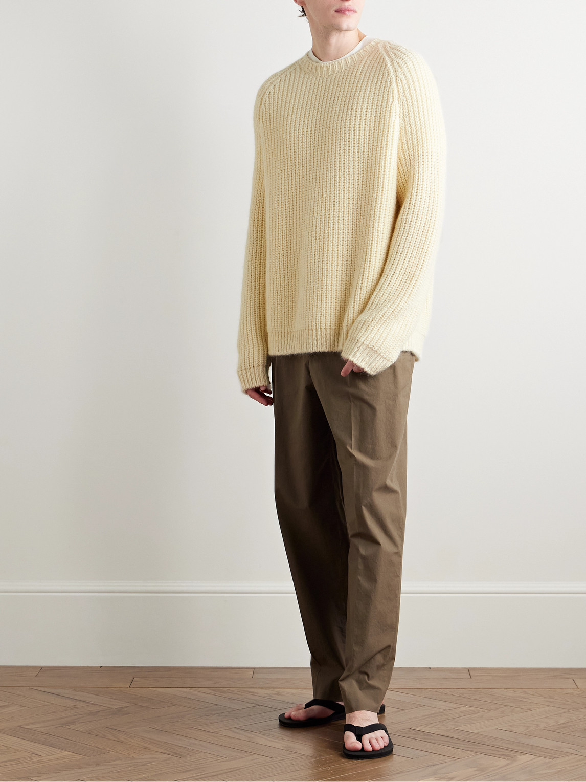 Shop The Row Adonis Ribbed-knit Sweater In Neutrals