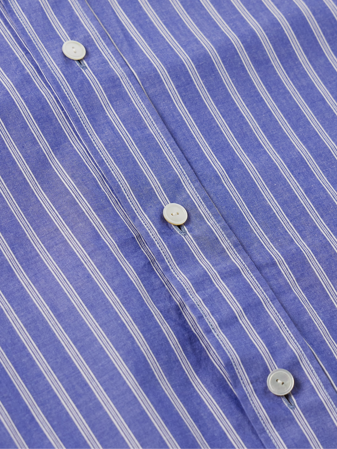 The Row Bresson Button-down Collar Striped Cotton-poplin Shirt In Blue