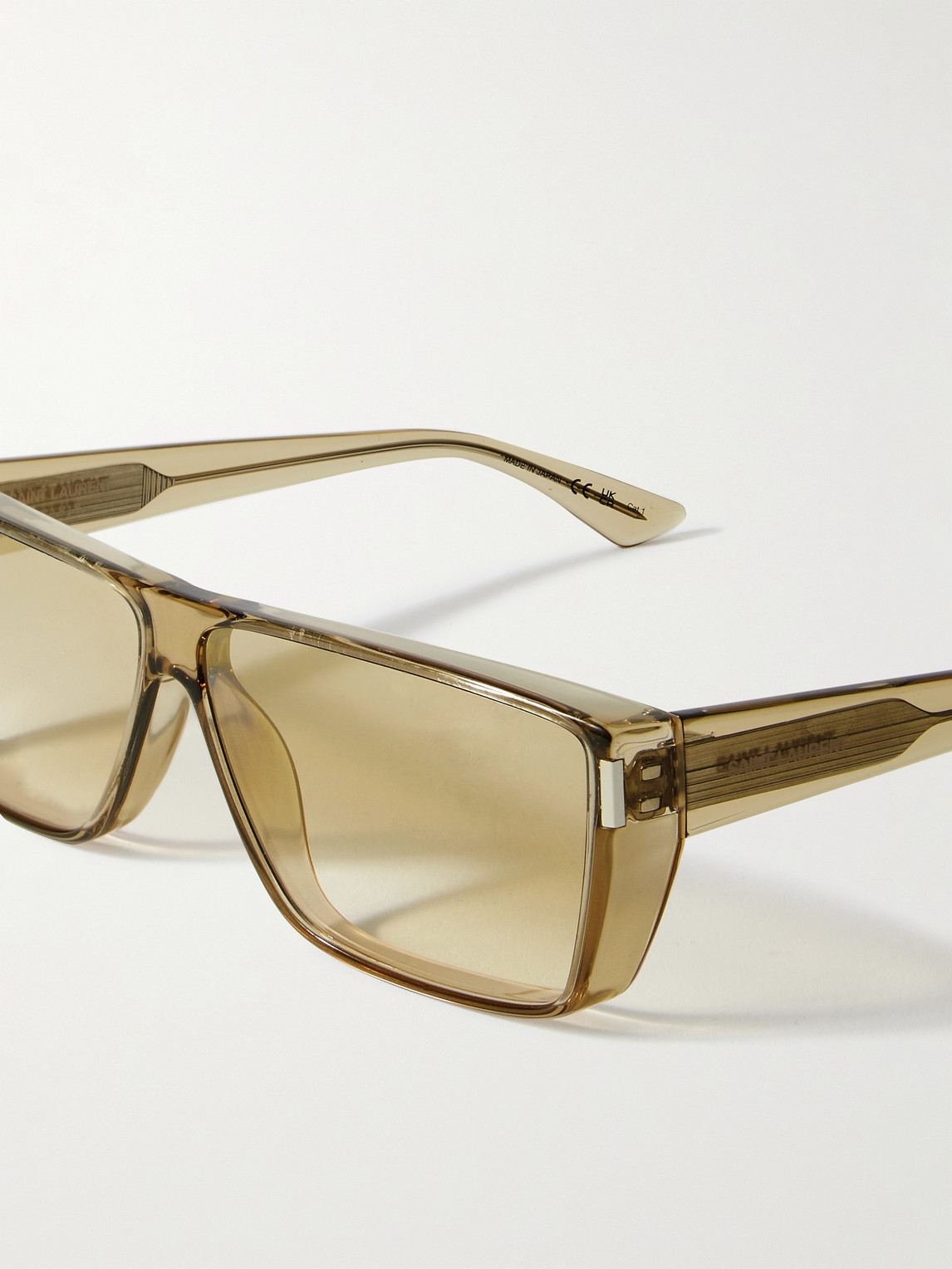 Saint Laurent Rectangular-frame Acetate Sunglasses In Brown