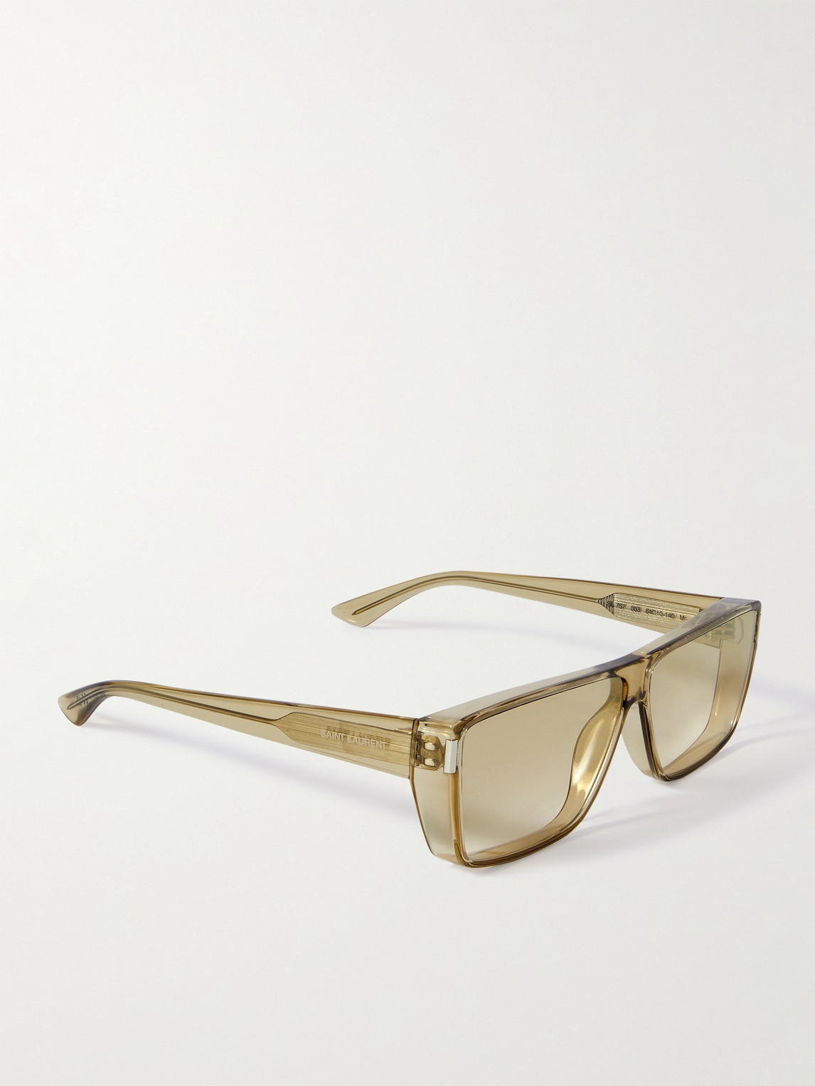 Saint Laurent Rectangular-frame Acetate Sunglasses In Brown