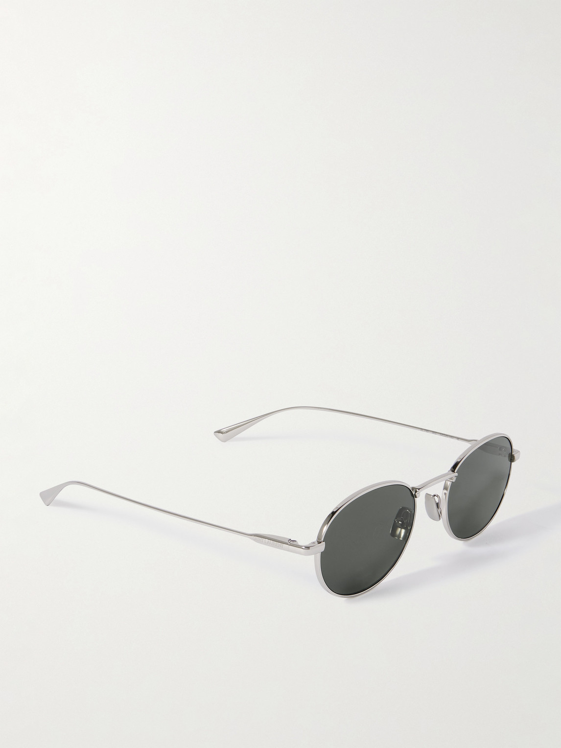 Saint Laurent Round-frame Silver-tone Sunglasses In Silver