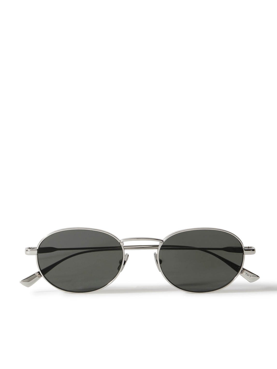 Saint Laurent Round-frame Silver-tone Sunglasses