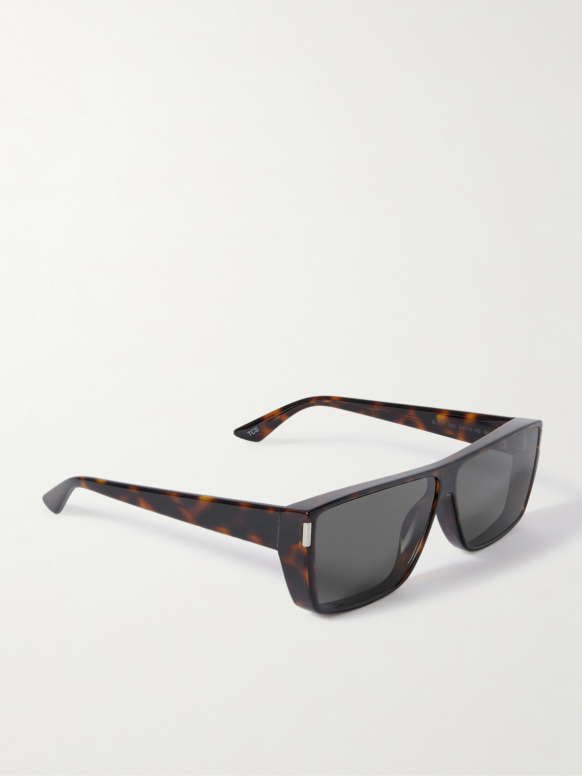 Saint Laurent Rectangular-frame Tortoiseshell Acetate Sunglasses In Tortoiseshell