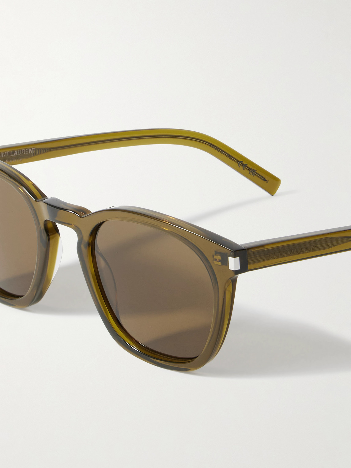 Saint Laurent D-frame Recycled-acetate Sunglasses In Brown