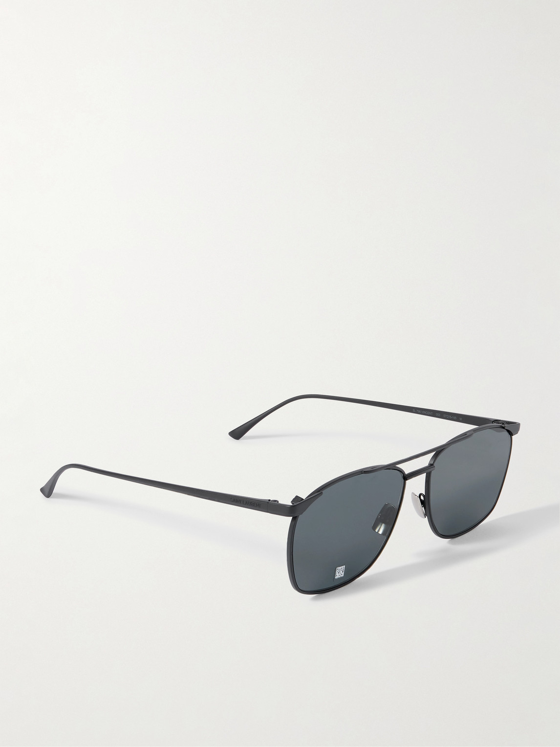 Saint Laurent Aviator-style Metal Sunglasses In Black