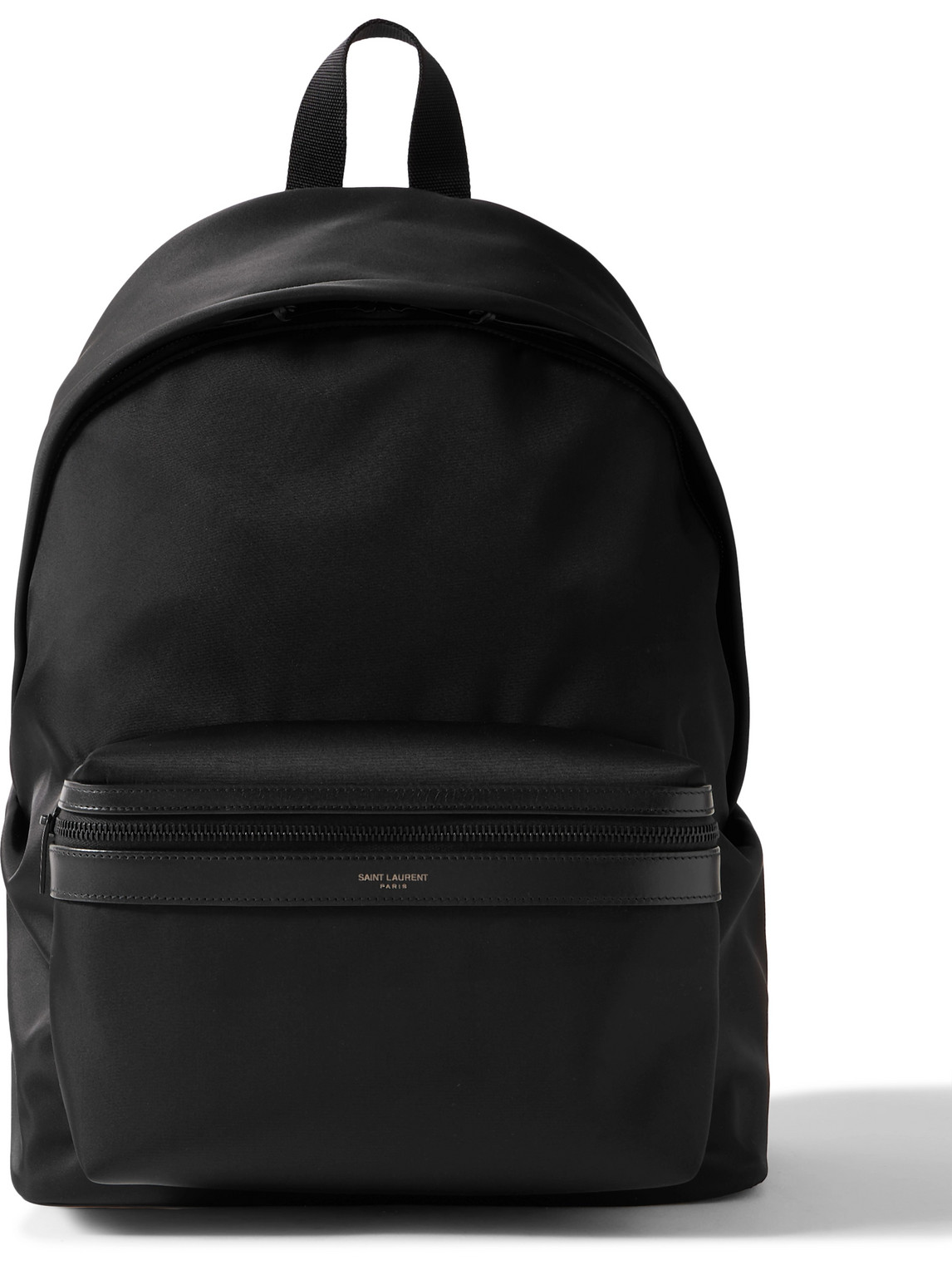 Saint Laurent Leather-trimmed Shell Backpack In Black