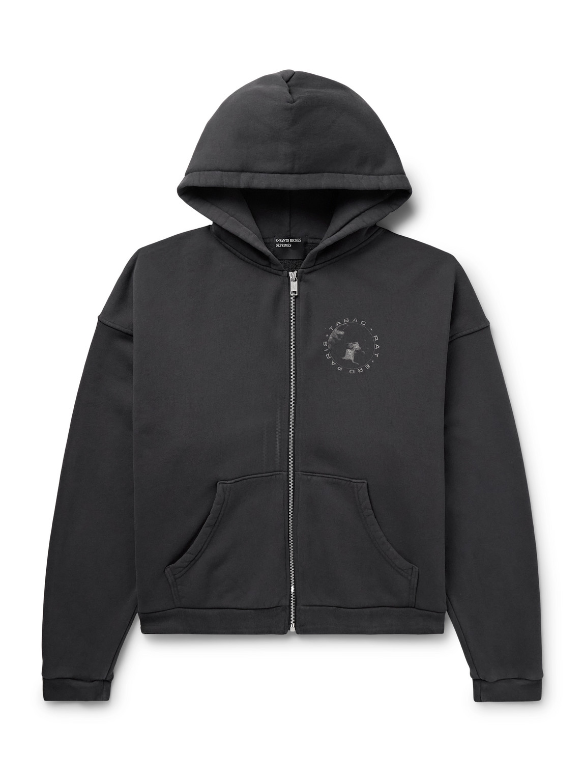 Tabac Rat Printed Cotton-Jersey Zip-Up Hoodie