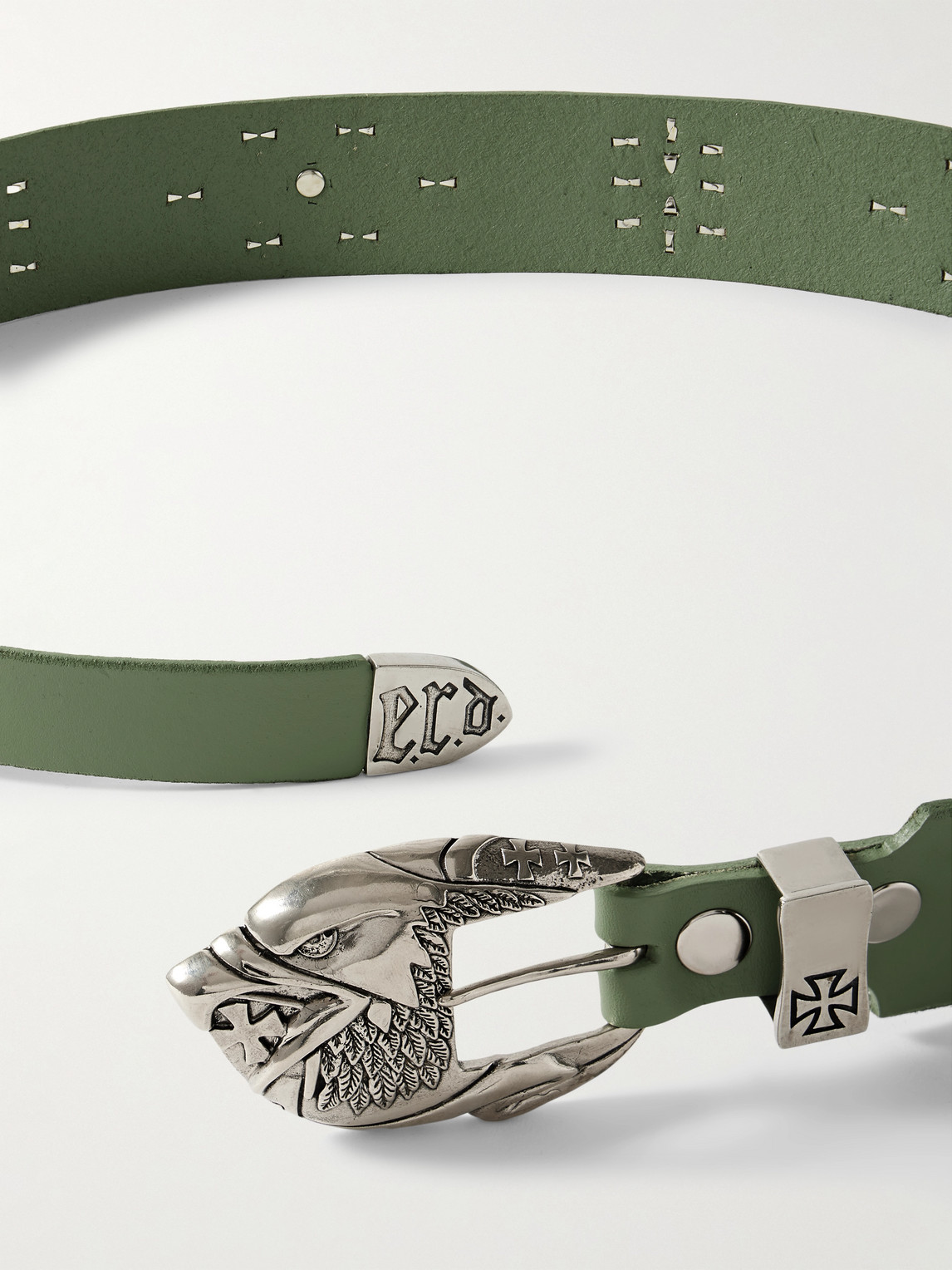 Enfants Riches Deprimes 4.5cm Eagle Petit Iron Cross Studded Leather Belt