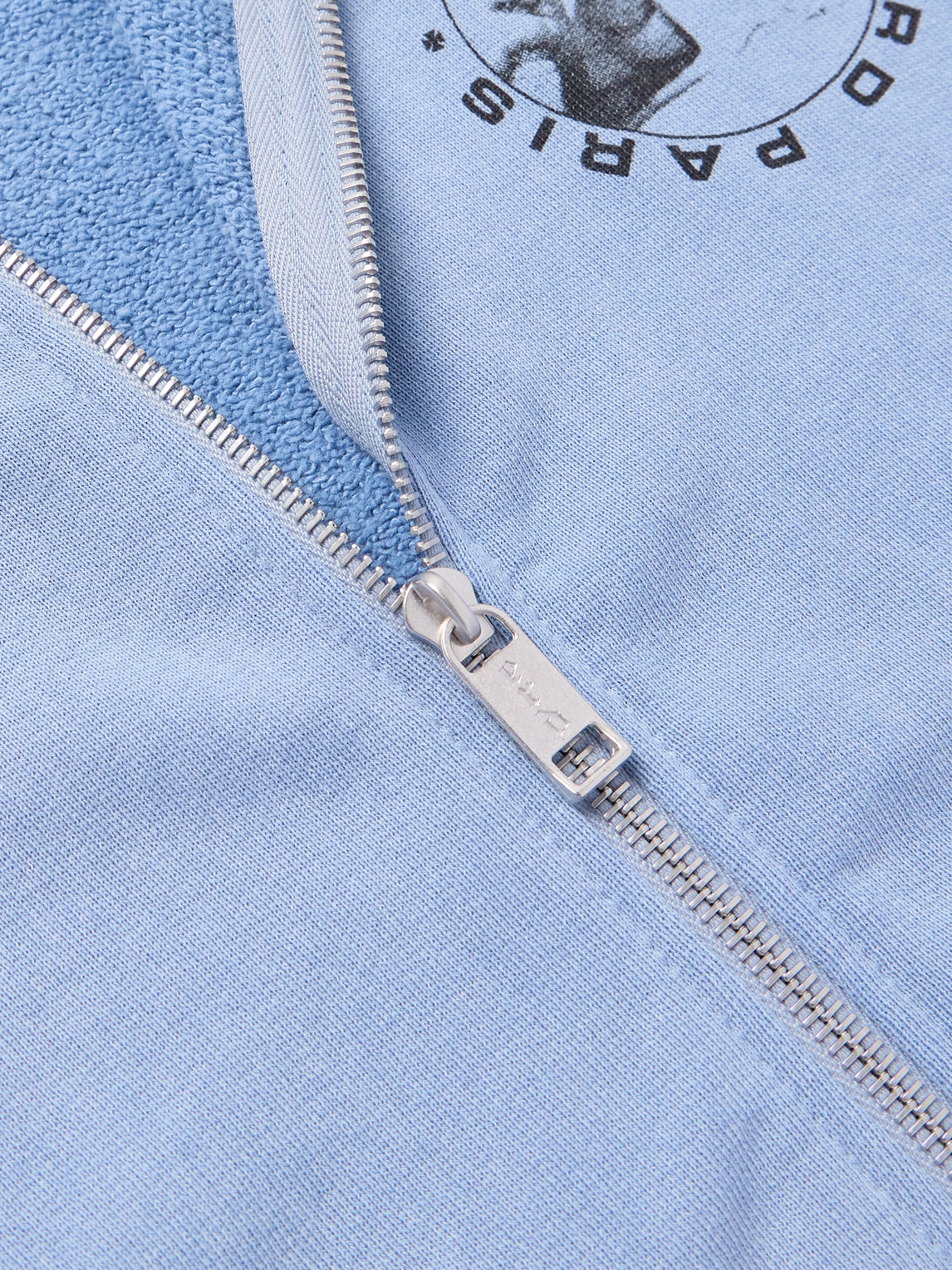 Enfants Riches Deprimes Printed Distressed Cotton-jersey Zip-up Hoodie In Blue
