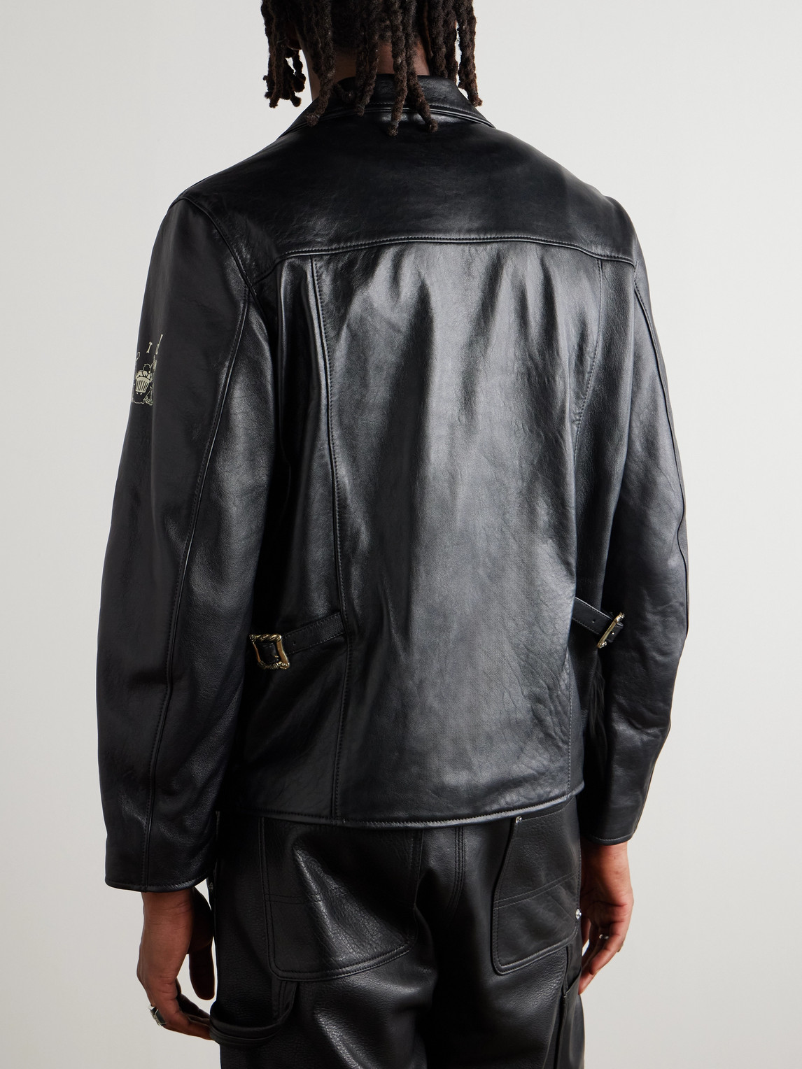 Enfants Riches Deprimes Sunday Drive Logo-print Leather Blazer