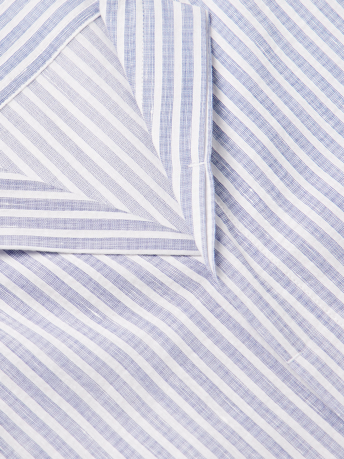 Orlebar Brown Maitan Ii Camp-collar Striped Cotton And Linen-blend Shirt