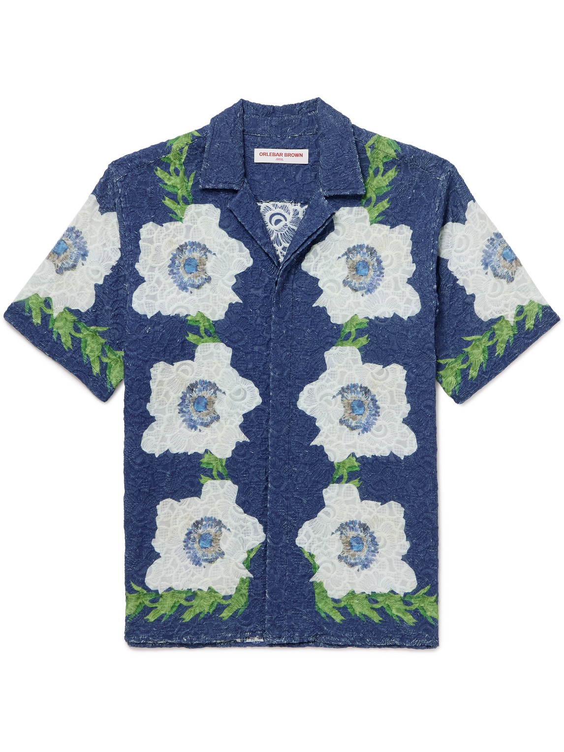 Orlebar Brown Maitan Camp-collar Embroidered Cotton Shirt
