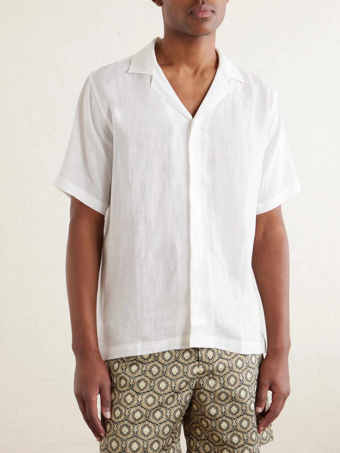 Maitan Ii Camp-Collar Linen Shirt