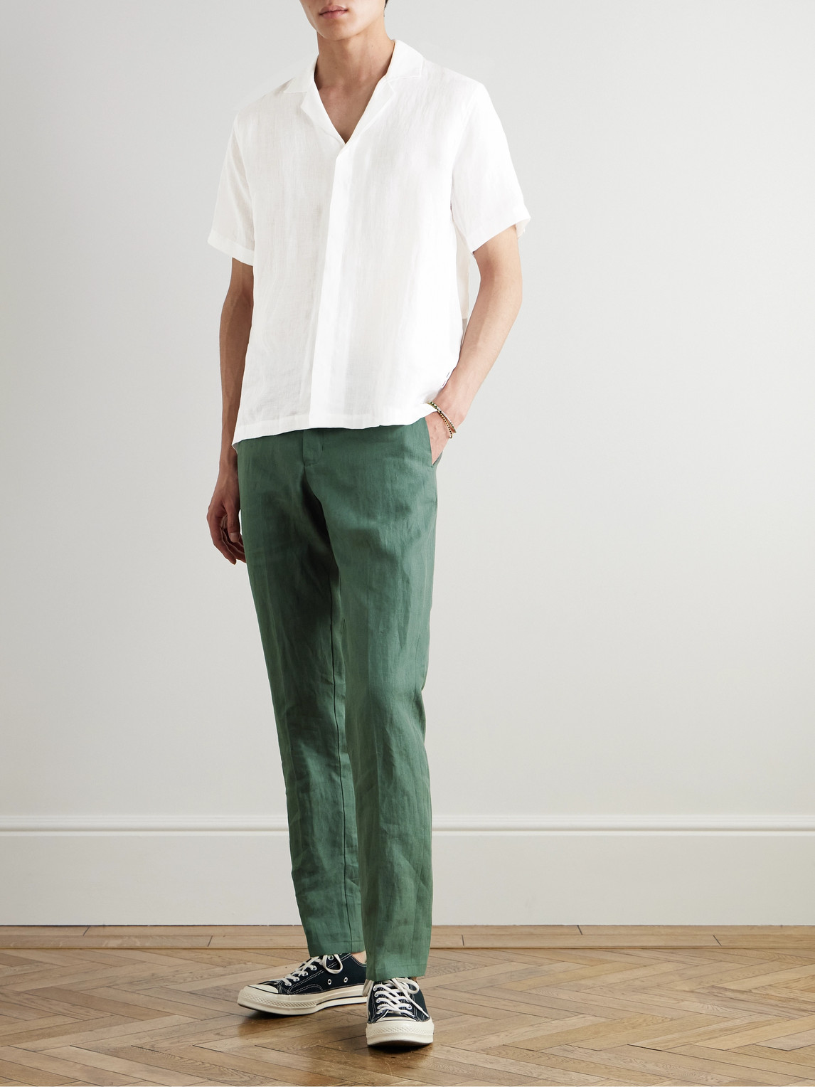 Orlebar Brown Maitan Ii Camp-collar Linen Shirt In White