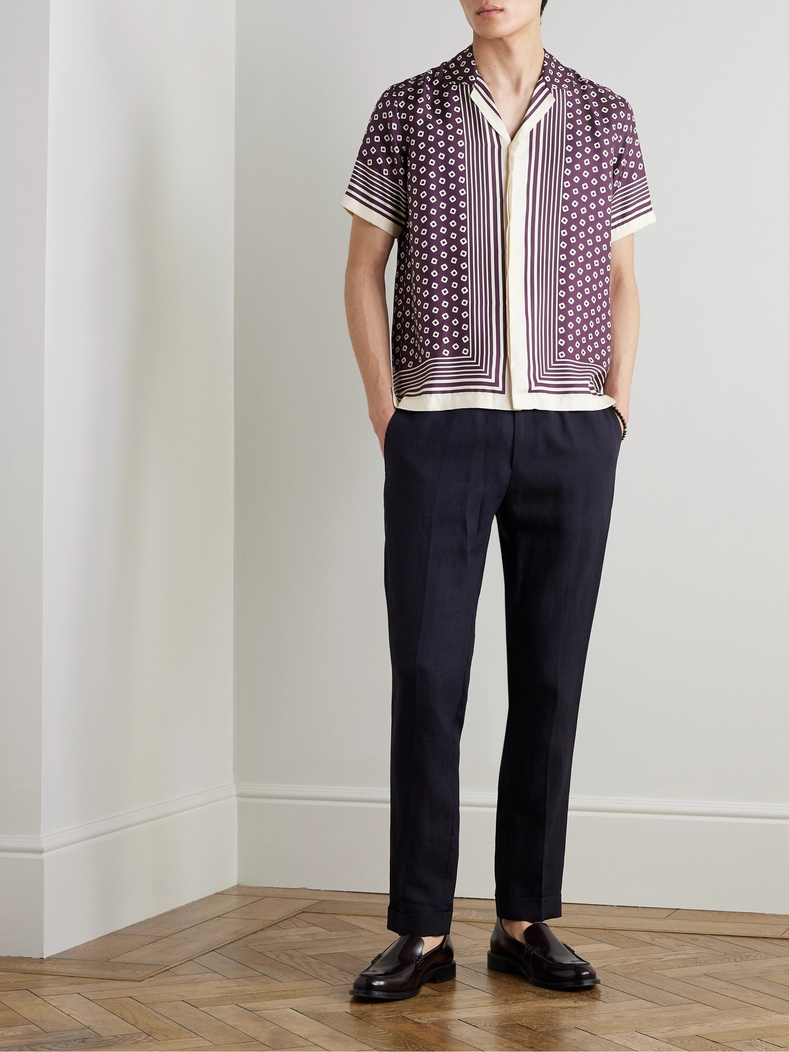 Orlebar Brown Maitan Camp-collar Printed Silk-twill Shirt In Multi