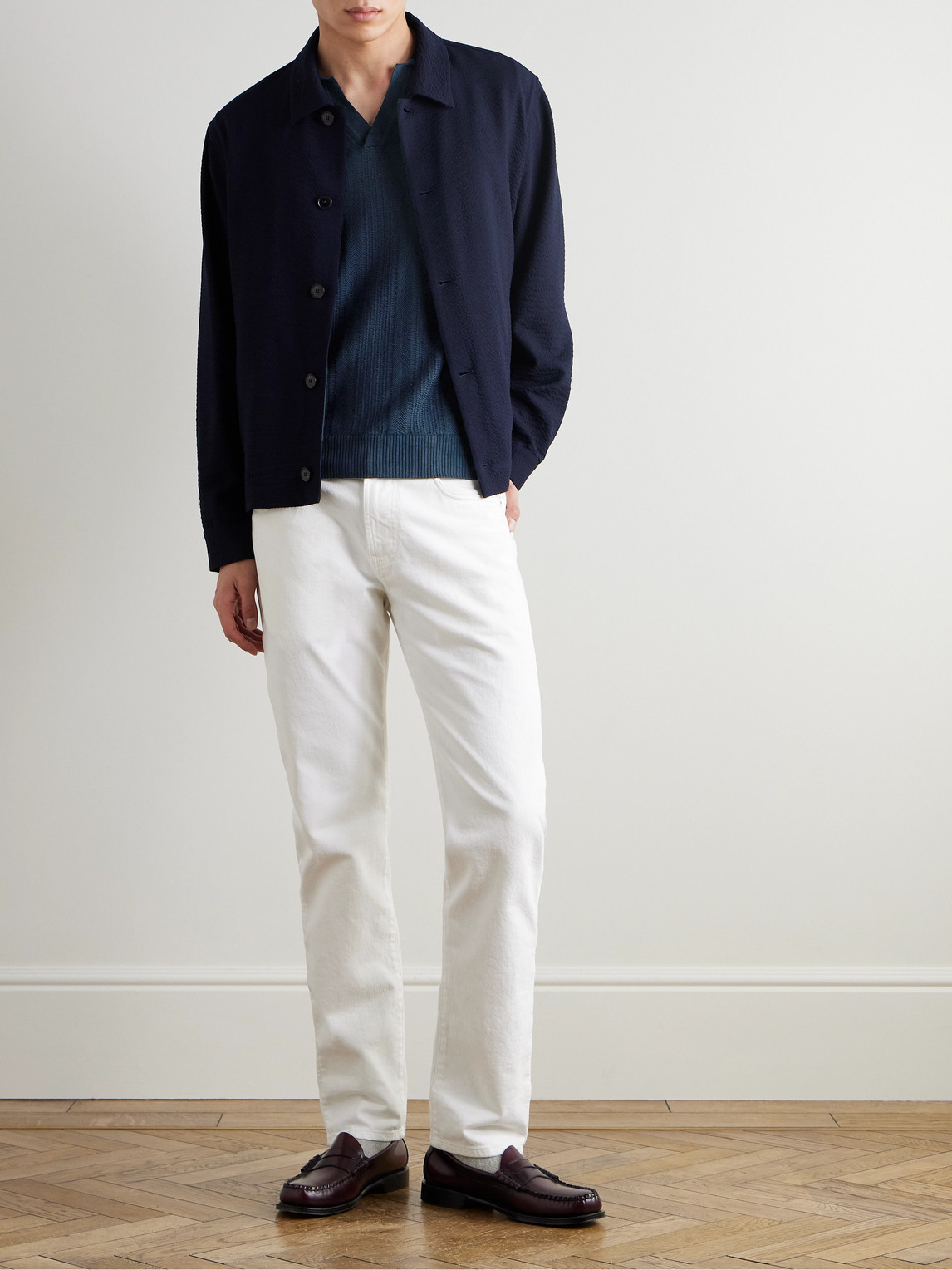 Orlebar Brown Horton Slim-fit Ribbed Mulberry Silk And Organic Cotton-blend Polo Shirt
