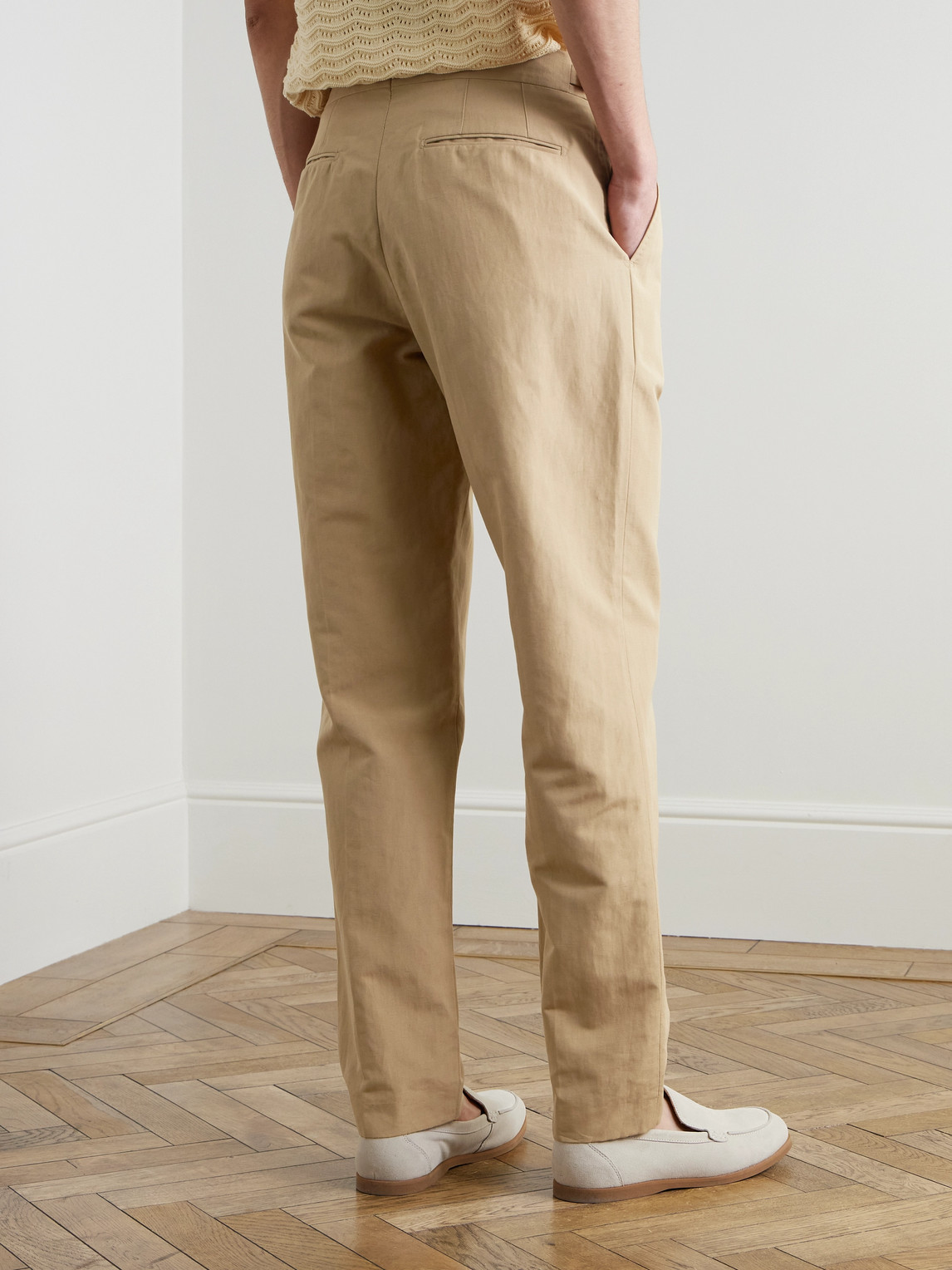 Orlebar Brown Carsyn Tapered Pleated Linen And Cotton-blend Trousers