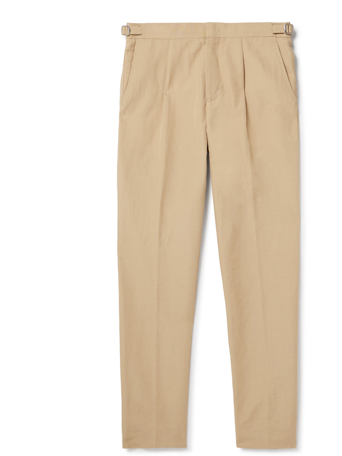 Orlebar Brown Carsyn Tapered Pleated Linen And Cotton-blend Trousers