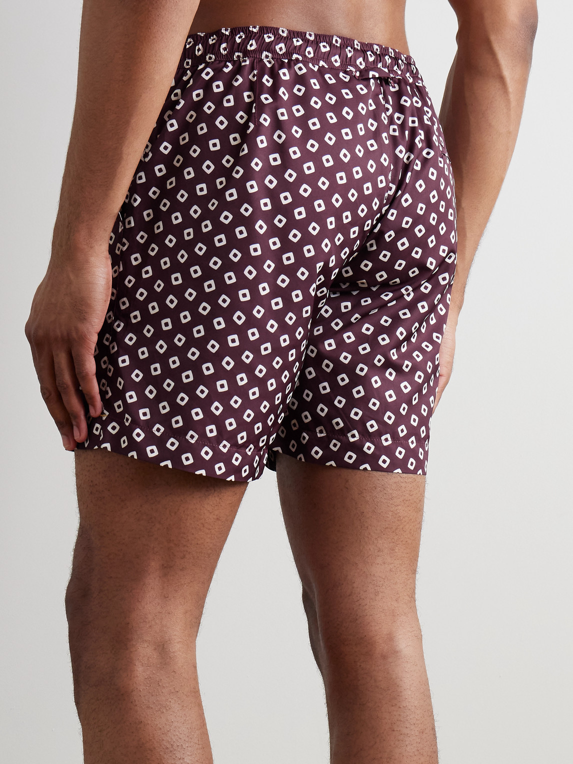 Orlebar Brown Bulldog Straight-leg Mid-length Printed Recycled Swim Shorts In Purple