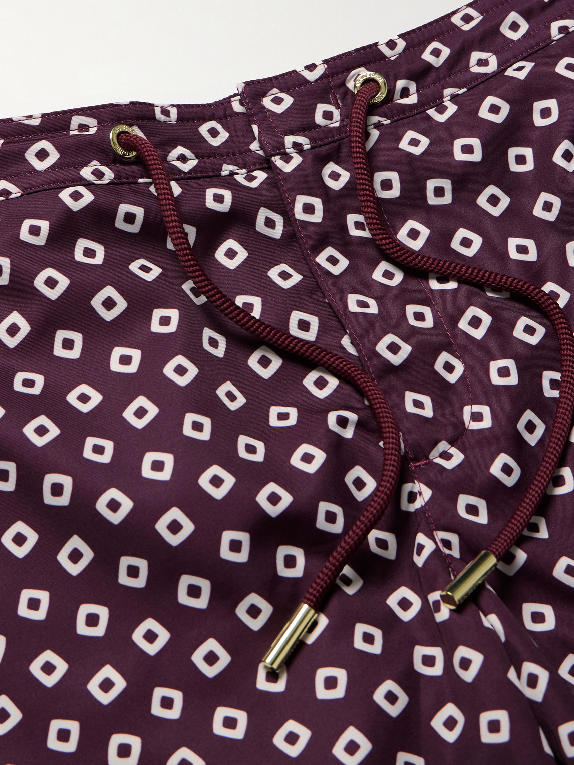 Orlebar Brown Bulldog Straight-leg Mid-length Printed Recycled Swim Shorts In Purple