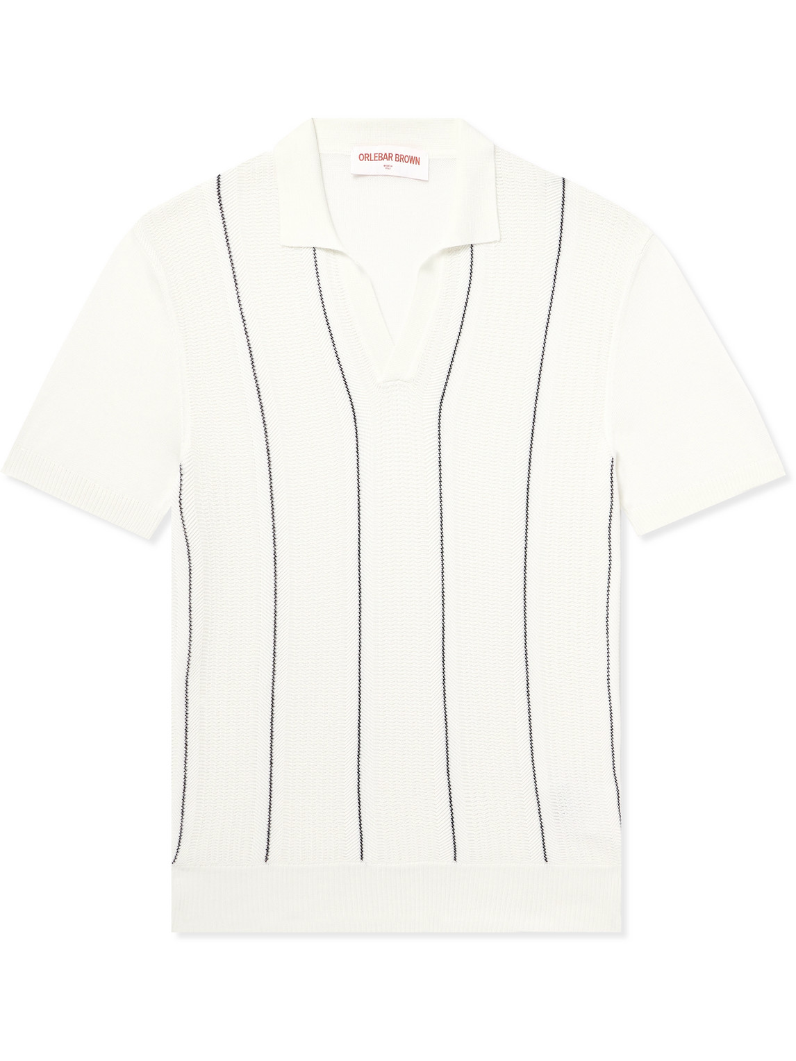 Orlebar Brown Horton Slim-fit Ribbed Mulberry Silk And Organic Cotton-blend Polo Shirt