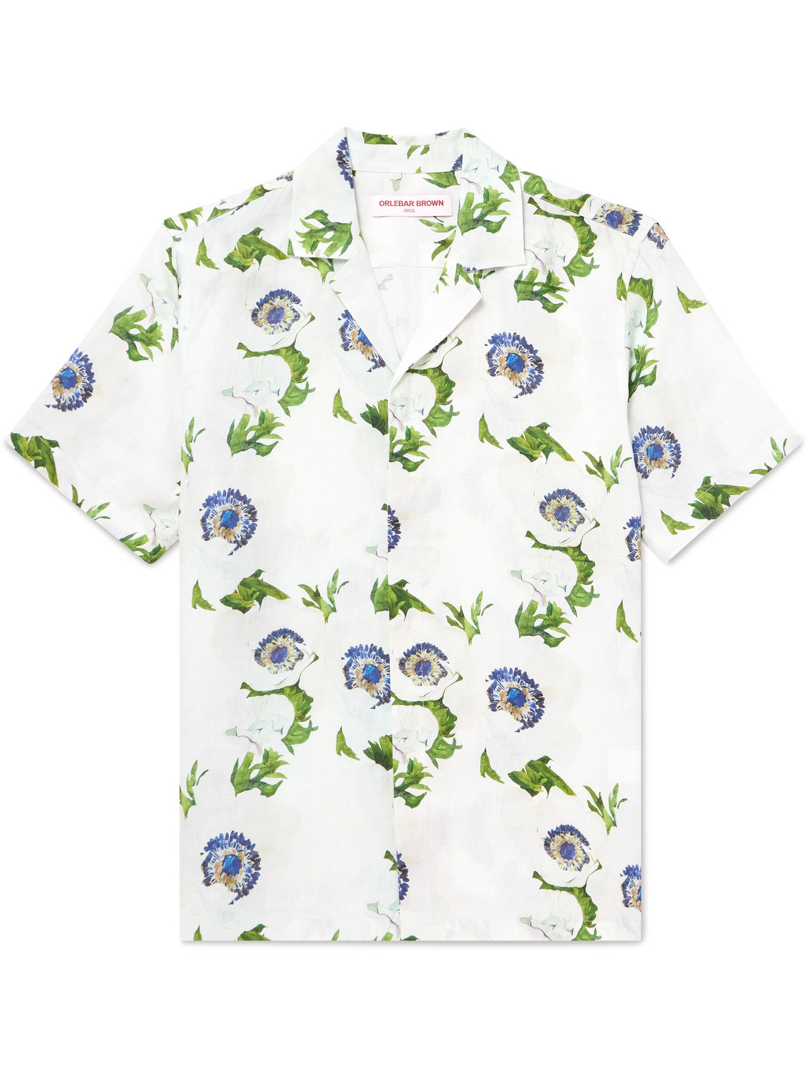 Orlebar Brown Maitan Camp-collar Floral-print Linen Shirt