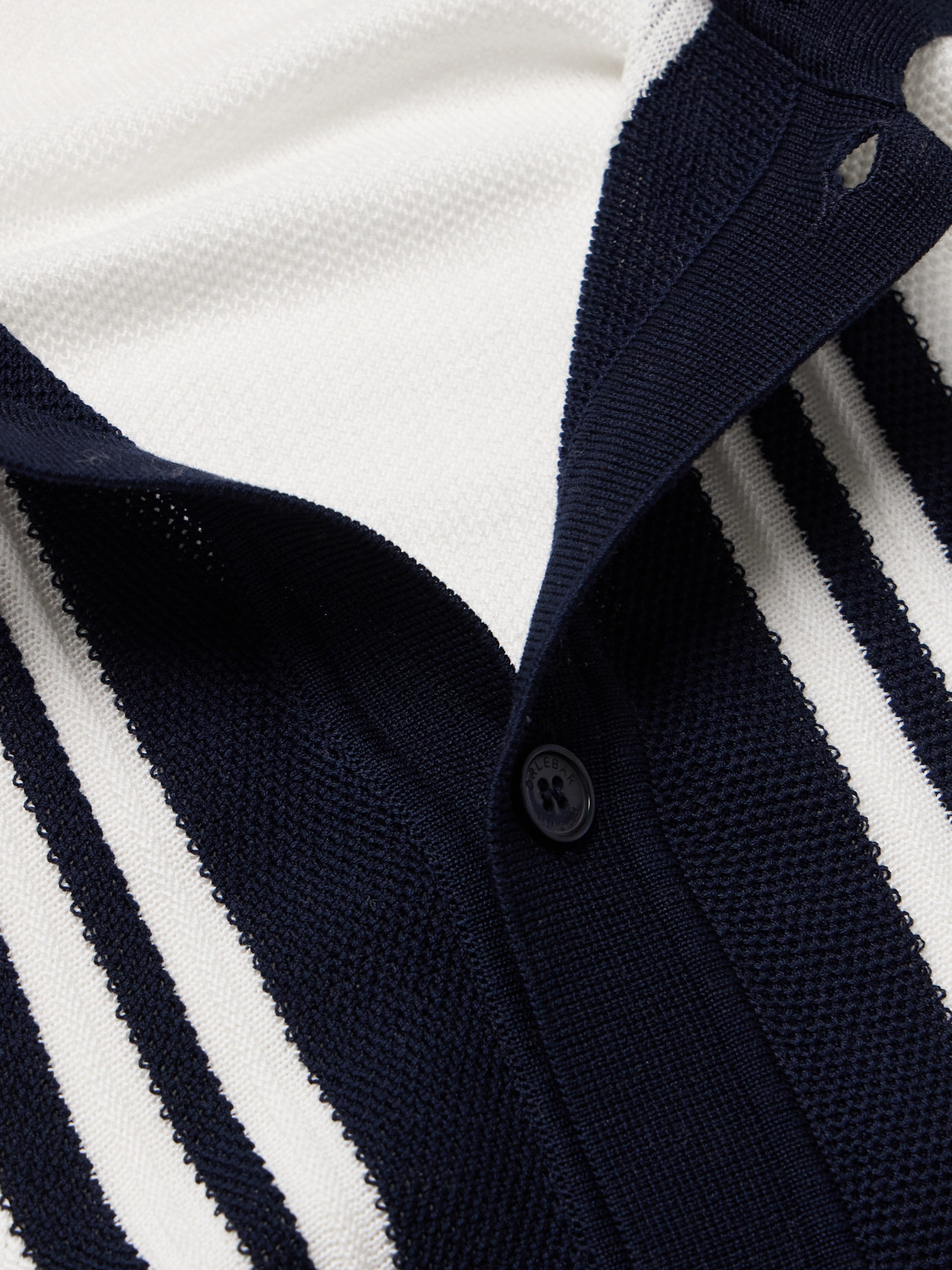 Orlebar Brown Tiernan Striped Mercerised Organic Cotton Piqué Shirt In White