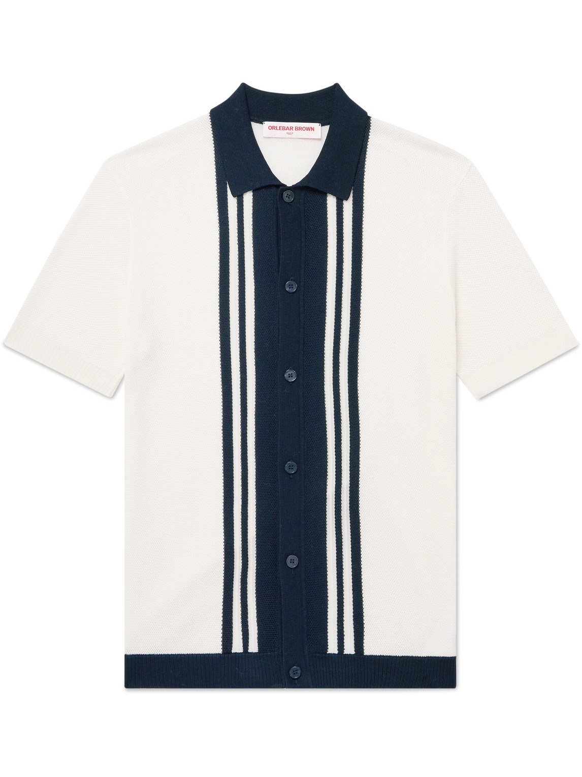 Orlebar Brown Tiernan Striped Mercerised Organic Cotton Piqué Shirt